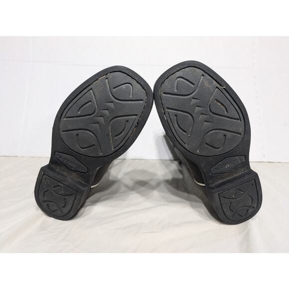 Old West BSC1884 Cowboy Boots Blue‎ Brown Leather Square Toe Little Kids Sz 13.5 - Picture 8 of 8